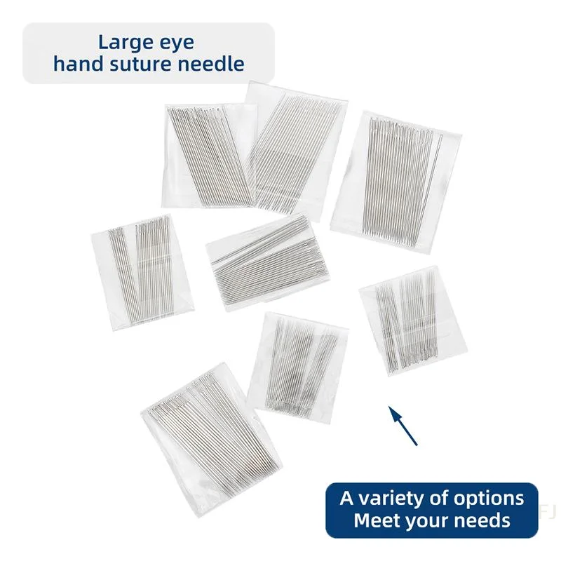 [YU]25Pcs Long Steel Needle Big Hole Sewing Needle Home Hand Sewing Tools Sewing Needles Set For Needlework Patches Embroidery