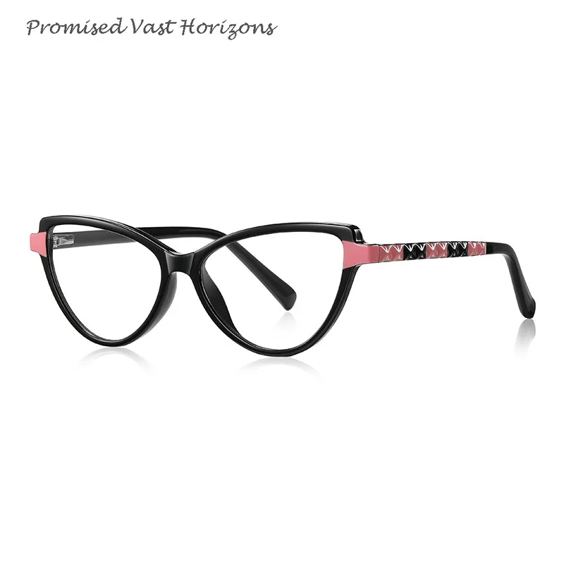 

Classic Simple Color Blocking Match Spring Hinge Light Spectacle Eyewear TR Cat Eye Women Can Be Equipped Myopia Optical Frame
