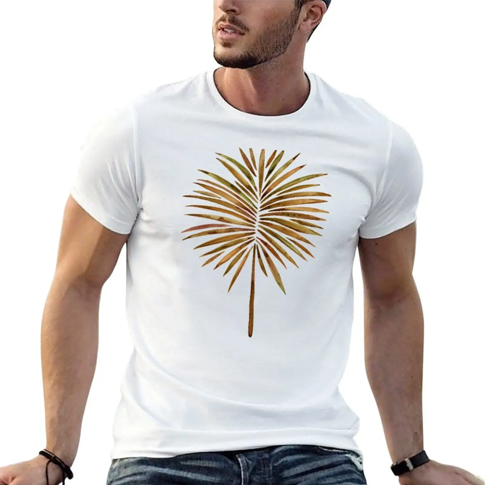 Tropical Fan Palm – Sepia T-Shirt t shirts designer t shirt man casual T-Shirt