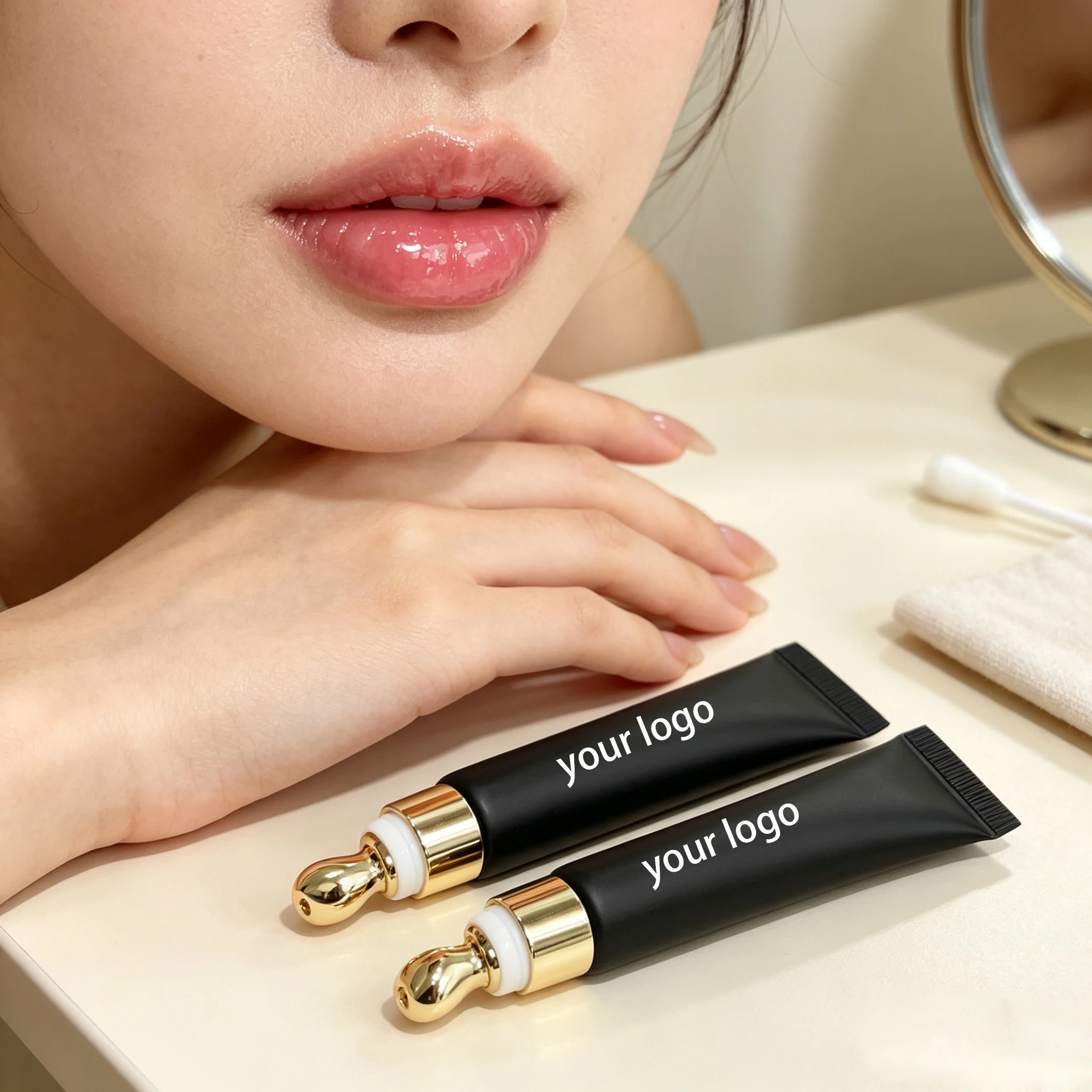 15ml 24 Colors Massage Tip Peptide Lip Gloss Private Label Vegan Makeup Custom Logo Wholesale Factory Supply Beauty Set