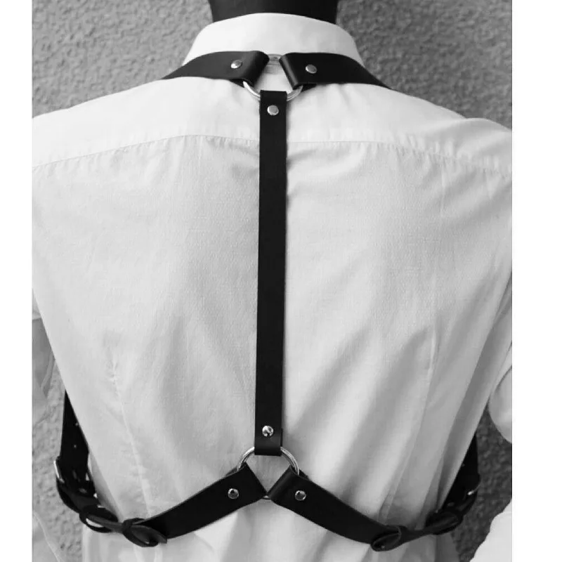 Hot Selling Shoulder Strap Men's Retro Suspender PU Leather Shoulder Strap Punk Chest Restraint Sword Strap Wild Gothic Suit