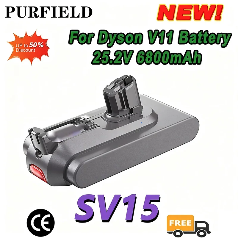

Аккумулятор V11 6800-9800 мАч 25,2 В для Dyson V11 SV15 SV16 SV17 SV18 SV22, V11, пылесос с пушистыми животными, литий-ионный щелчок