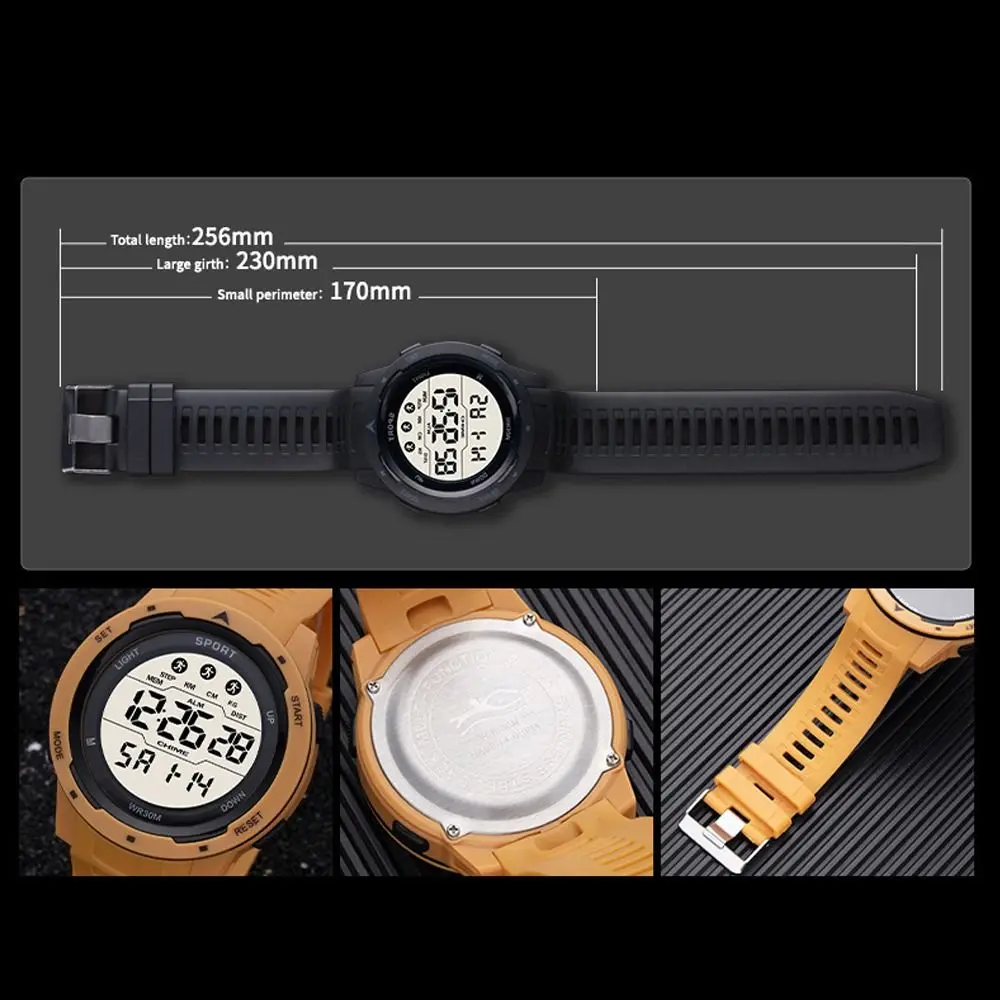 New Men's Outdoor Sports Watch Waterproof Night Glow Large Screen Wristwatch Multi-Functional Electronic Watch