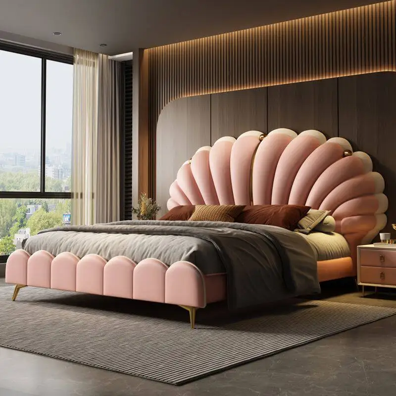 Bedroom Double Bed Design Princess Girls Single European Castle Modern Bed Headboards Single Cama Solteiro Unique Furniture
