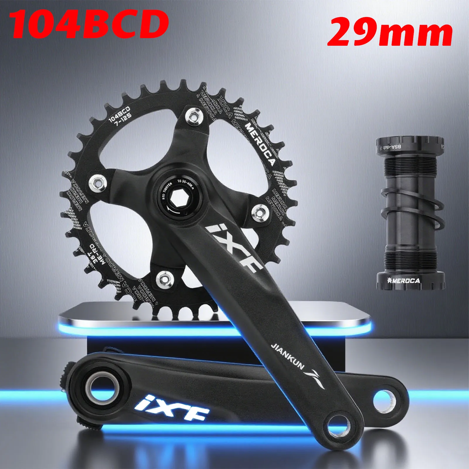 

104 Bcd 64 Bcd 170 мм Mtb кривошип из алюминиевого сплава, двойная одинарная тройная звездочка, велосипедный интегрированный набор шатунов для горного велосипеда