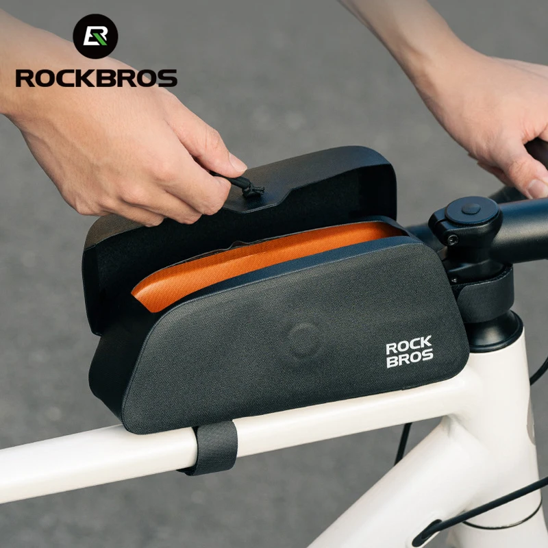 

ROCKBROS Magnetic Cover Bicycle Tube Bag Waterproof MTB Road Bike Front Bag Front Frame Pack Hard Shell Cycling Storage Bags
