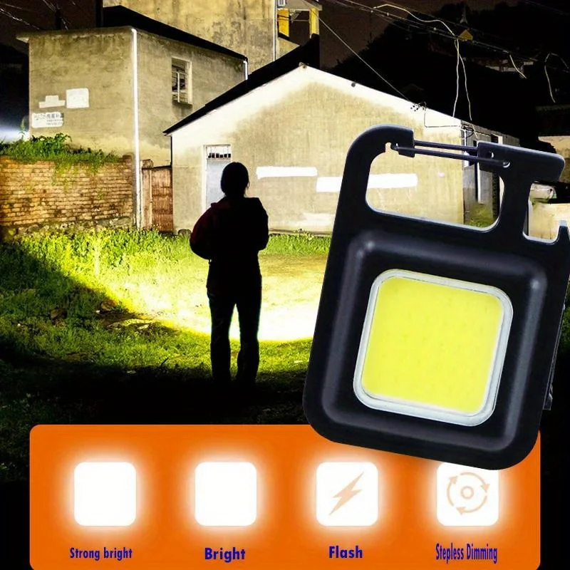 1PC Portable Key Light, Camping Flashlight, Mountaineering Emergency Light, Portable Light, USB Rechargeable Flashlight
