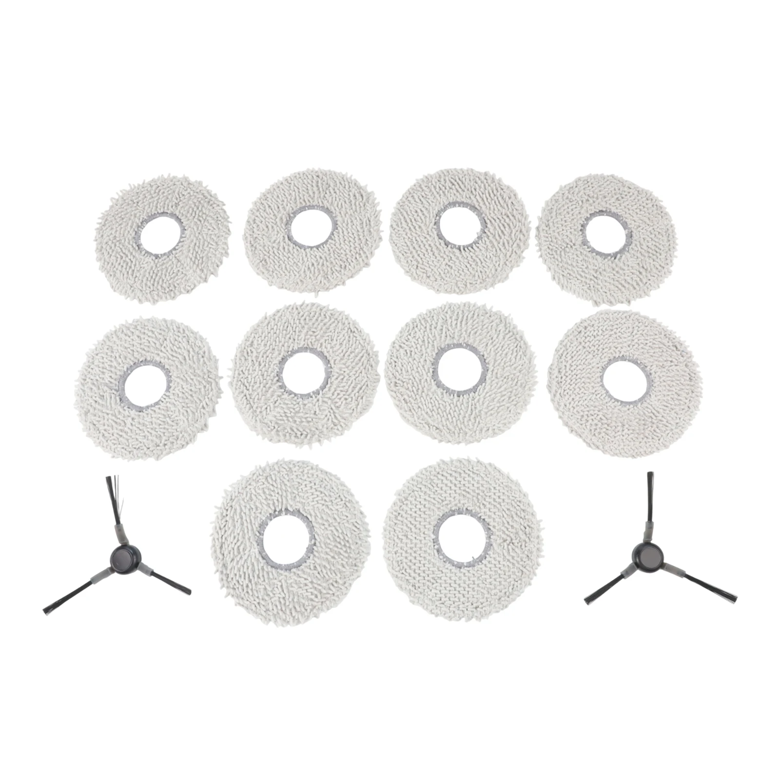 Mop Cloths for EUREKA V15 Pro/J15 Robot Cleaners 4 or 10 Pack with Side Brushes for Enhanced Cleaning Efficiency