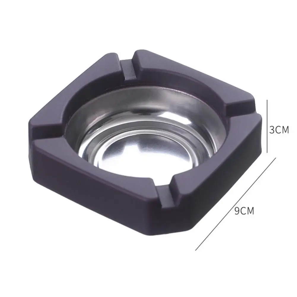 Desktop Ashtray Stainless Steel Windproof Ash Tray Round Cigarette Ashtray Portable Tabletop Windproof Ash Tray Smoker Ash Tray