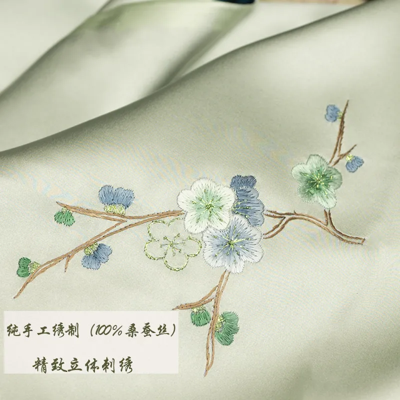 Suzhou Embroidery Silk Hand-embroidered Silk Scarves Chinese Square Scarf Female Gift 55X55cm