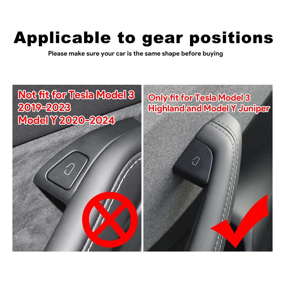 Italian Top Suede Door Switch Patch Trim Cover for Tesla Model 3 Highland 2024-UP Model Y Juniper 2025 2026-UP Car Accessories
