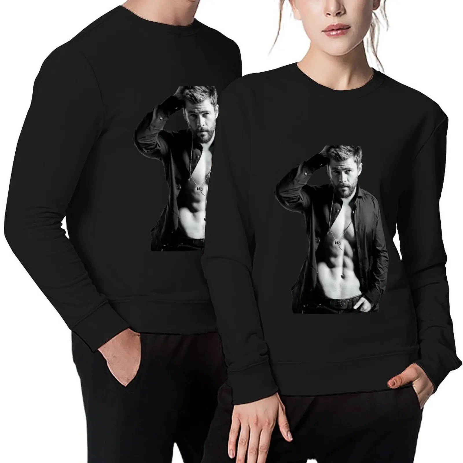 

Chris Hemsworth Illustration Funart Pullover men wear japanese style men's winter sweater graphic sweatshirts