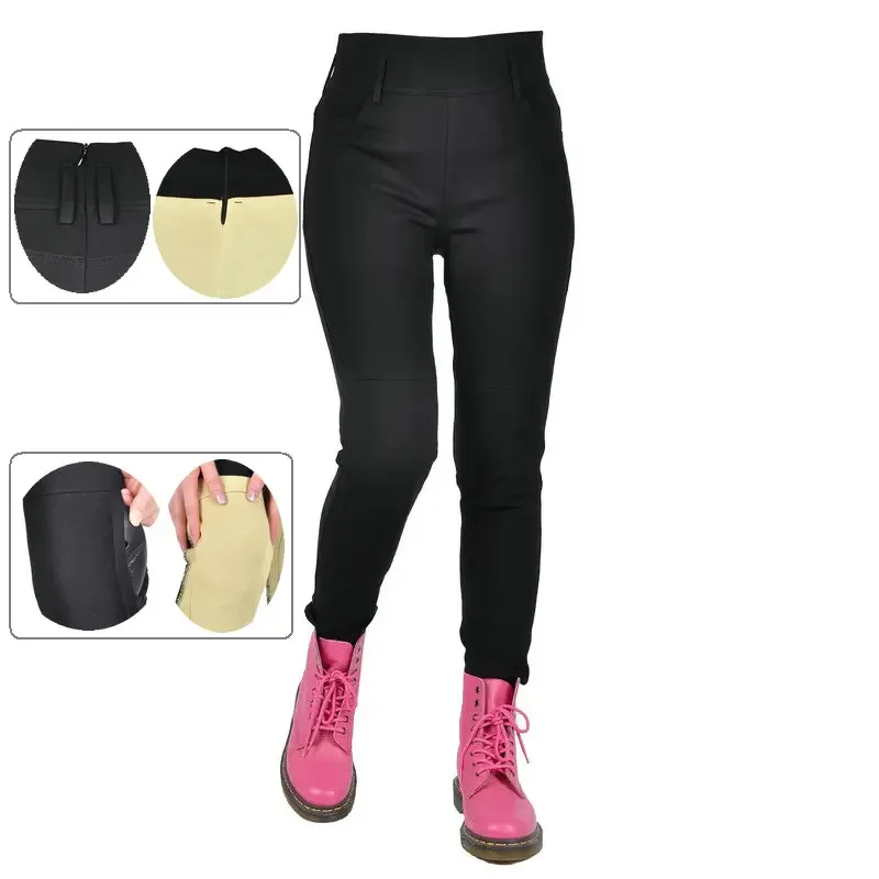 

Volero Female Motorcycle Riding Protection Jeans Women Super Slim Motocross Cycling Pants Girls' Casual Locomotive Trousers