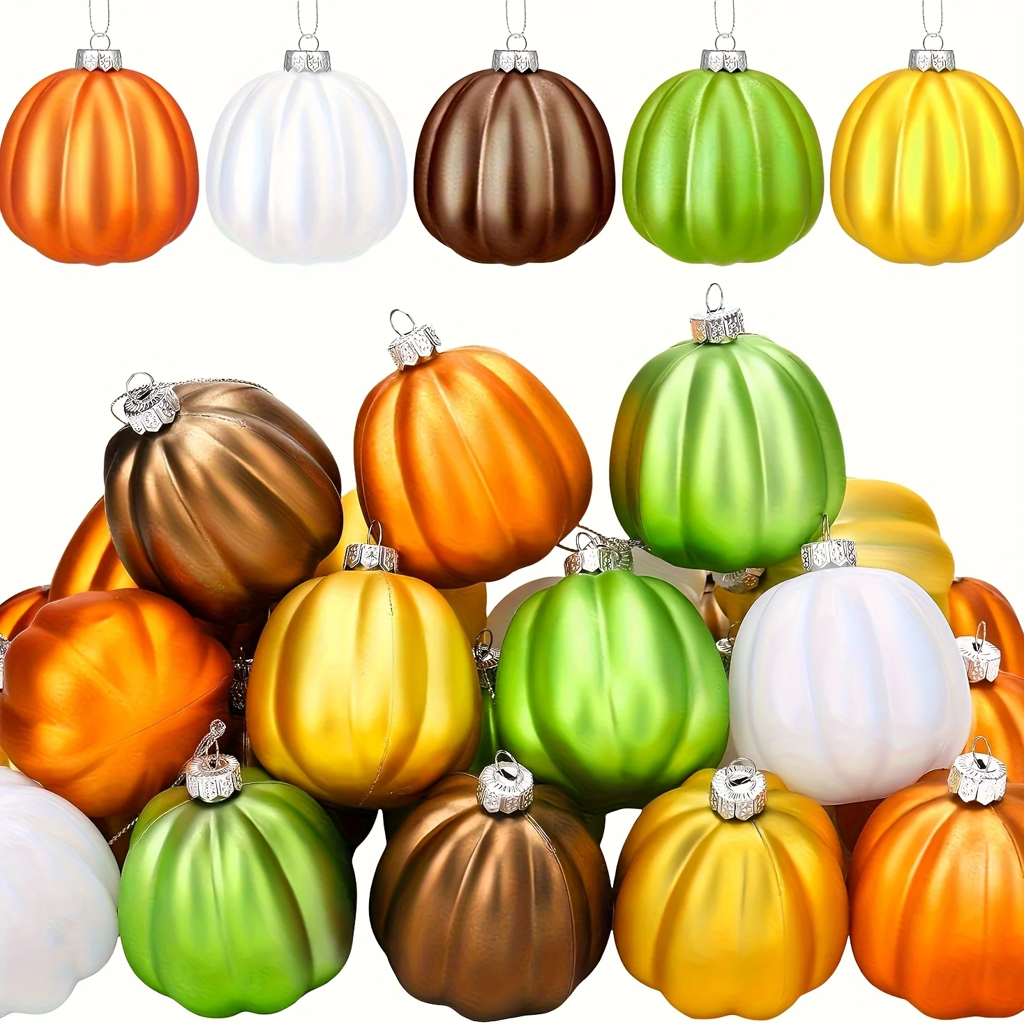 15 Stück Mini-Kürbisbälle zum Aufhängen, Thanksgiving-Kürbisball, Halloween-Weihnachtsbaum-Dekoration, Bauernhaus, Zuhause, Party, Dekoration, Geschenk
