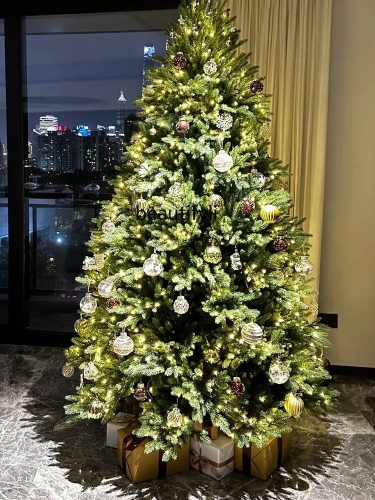 Ultra-dense pure PE simulated Christmas tree, luxury warm LED luminous fattening Christmas tree, large frame