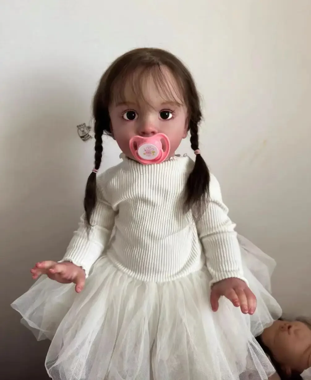 SINO-BB, suministro limitado personalizado, 26 pulgadas, niña enorme, Reborn, niña, Pippa, muñeca ya terminada con vestido diferente