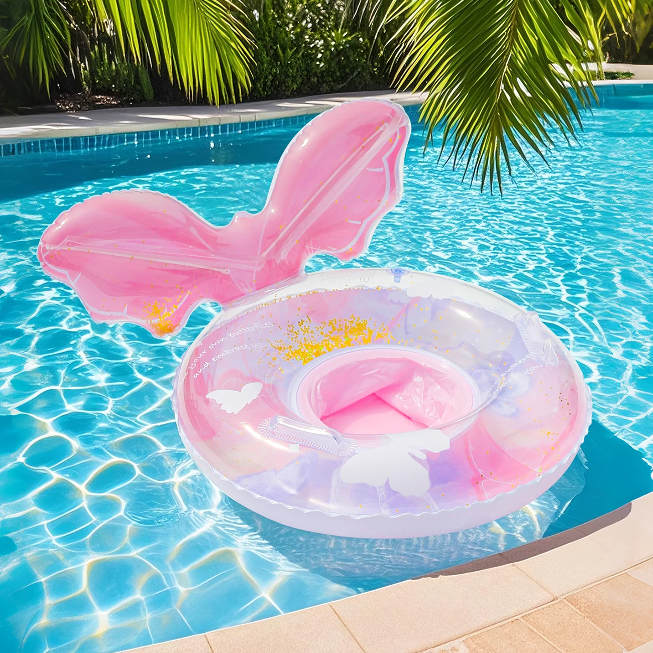 1PC プールフロートリング、インフレータブルスイムチューブ、水泳アクセサリー、夏のウォータースポーツに最適、プールフロートギア