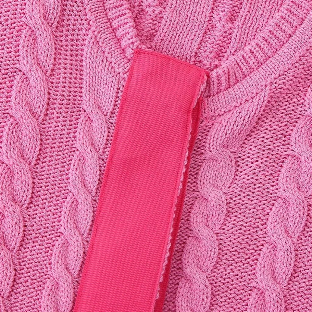 

Женский небольшой стильный кардиган с круглым вырезом и контрастной строчкой, модный трикотаж с открытой передней частью