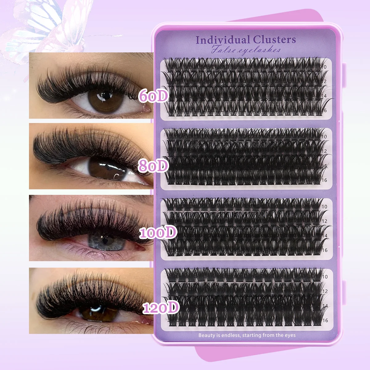 640 قطعة مجموعة تمديد الرموش مجموعة مجموعات الرموش السميكة مجموعات الرموش D حليقة رمش تمديد عدة مع أدوات ماكياج