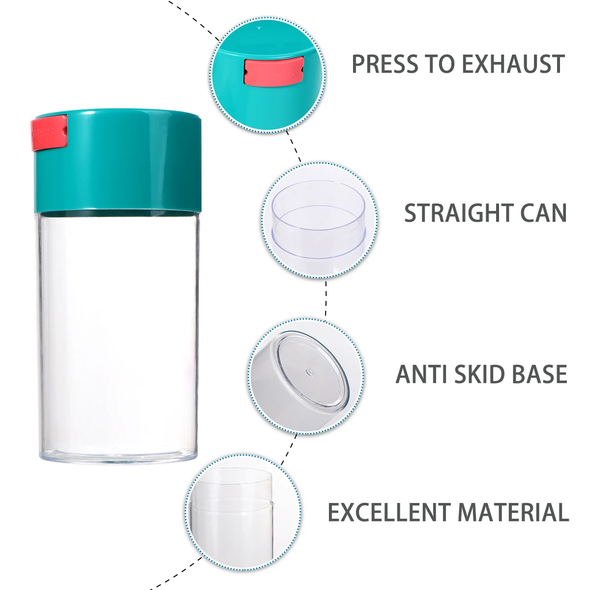 

2pcs Sealed Can Airtight Storage Jar Vacuum Container Grains Tank Snack Holder Food Dry Fresh Kitchen Refrigerator