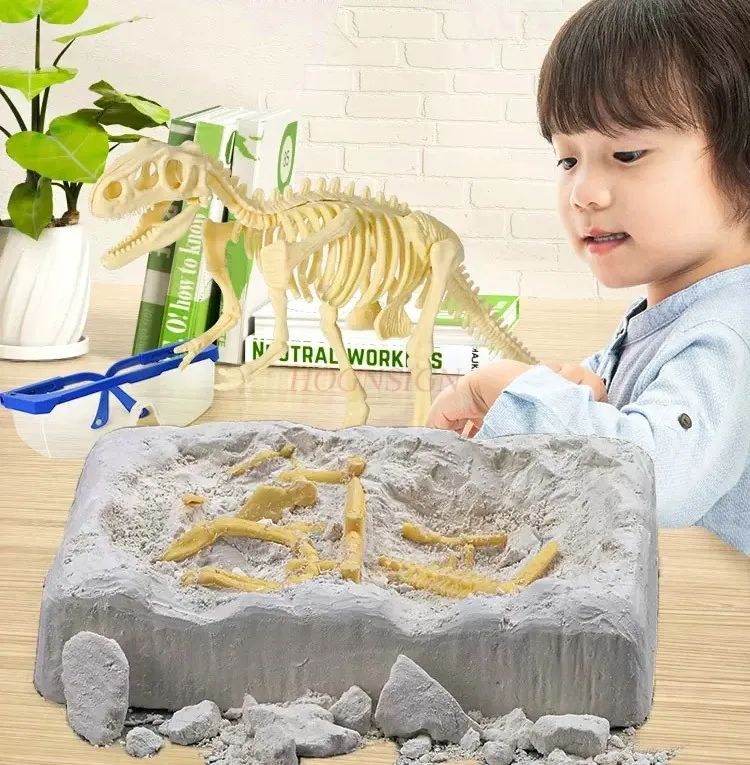 Children's Archaeological Excavation Toys, Dinosaur Fossils, Hand Knocking Gems, Boy and Girl Treasure Hunting, Blind Box Gift