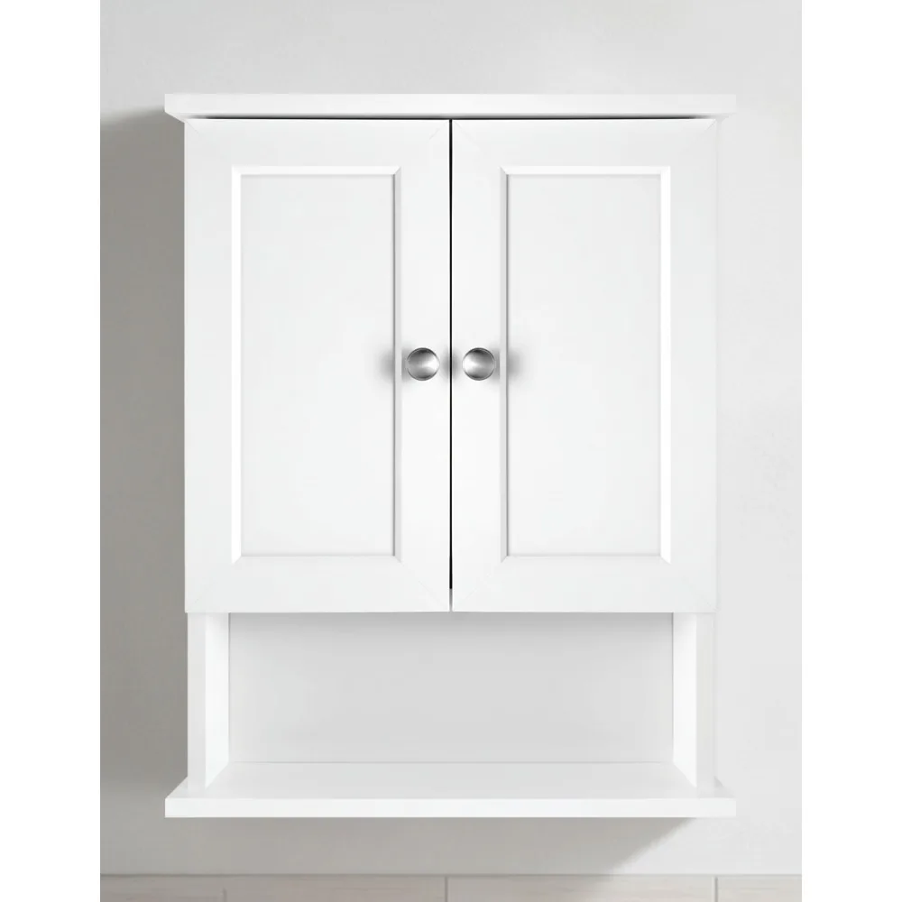 

23x18 White Wall Mounted Medicine Cabinet with Adjustable Shelf, Space-Saving Over-Toilet Storage for Small Bathrooms