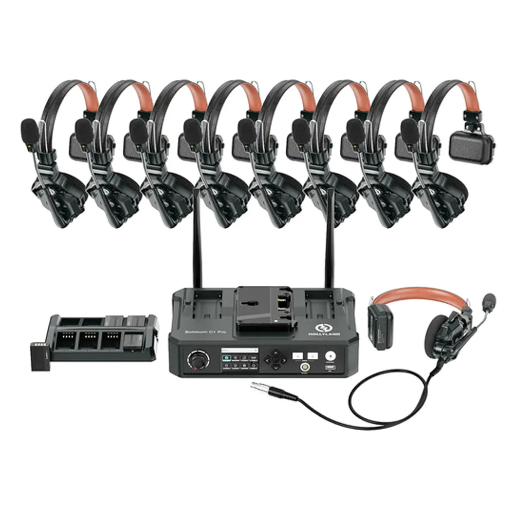 Hollyland Solidcom C1 Pro-Hub8S ENC 9-Person Full-Duplex Wireless Intercom System with Hub (1.9 GHz)