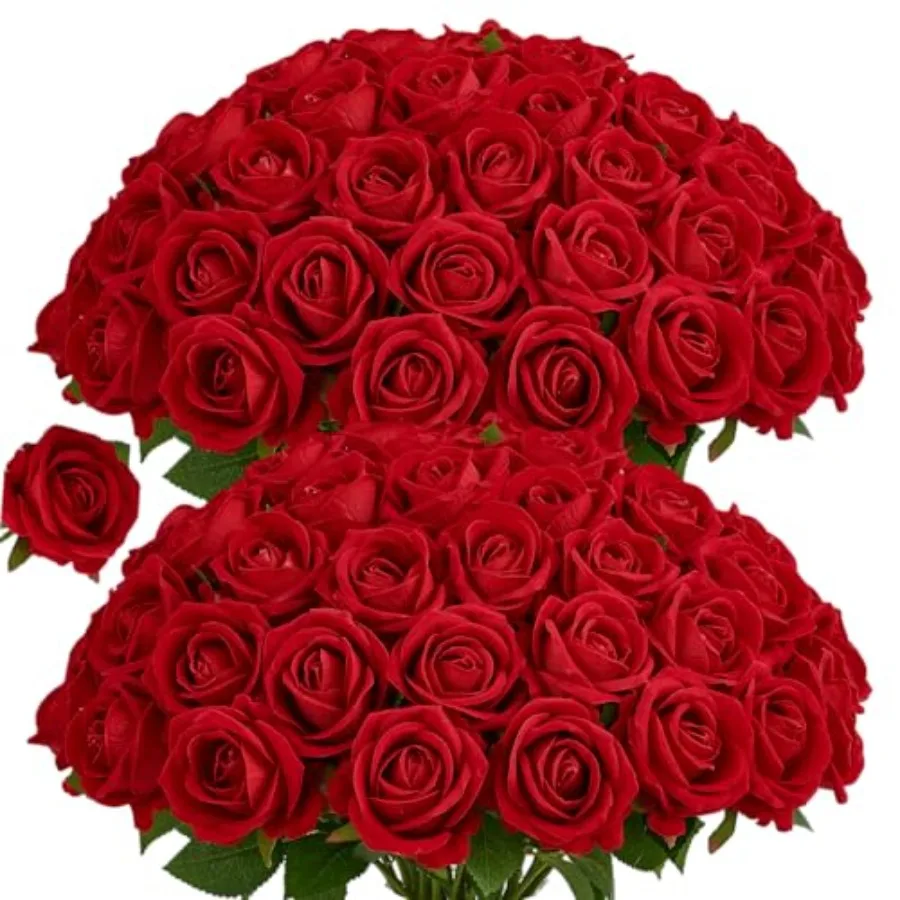 

55 шт. Искусственные бархатные розы с длинными стеблями 20 дюймов, большими головками цветов 3,2 дюйма, реалистичные искусственные розы оптом, букеты из искусственных роз