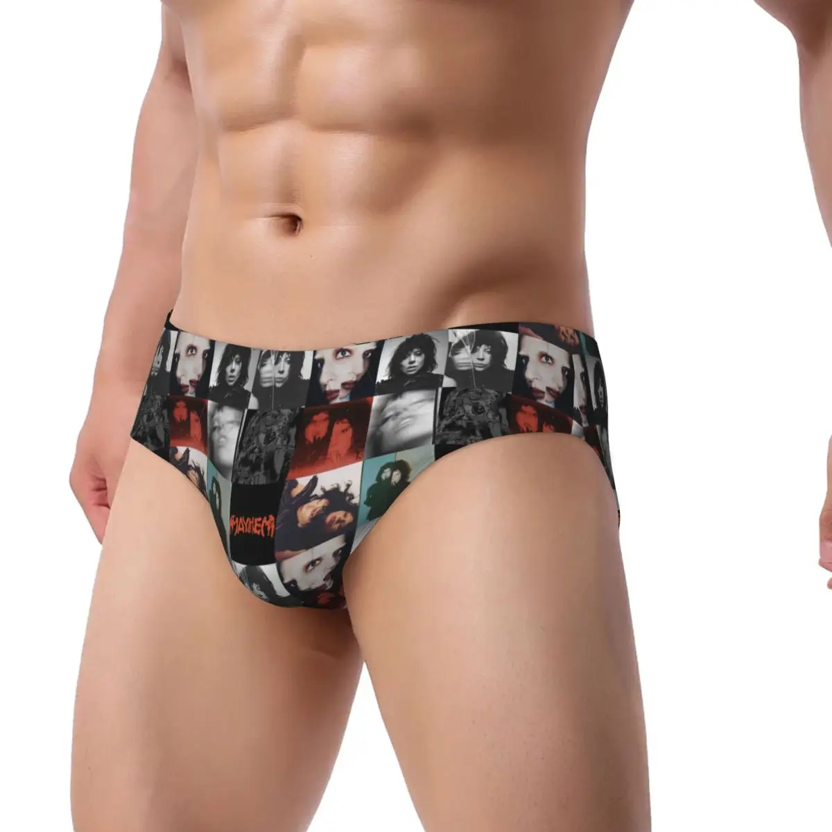 Custom Men Lady Gaga Mayhem Music Singer Panties Underwear Male Breathable Briefs Underpants