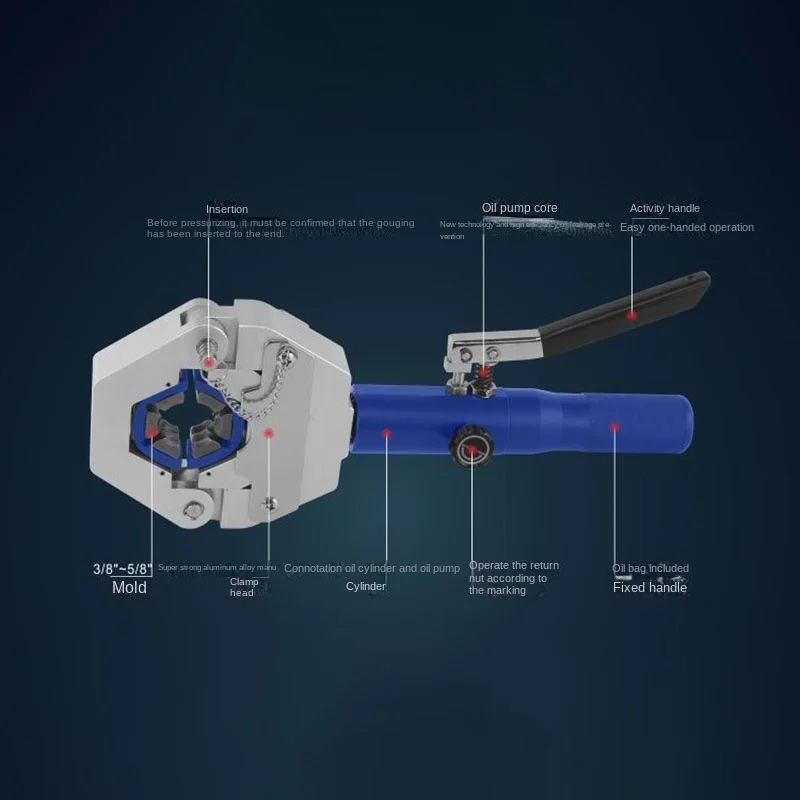 8480 808080 Useful 8T Manual Hydraulic Air Conditioning Pipe Crimping Tool Automobile A/C System Hose Repair Mach