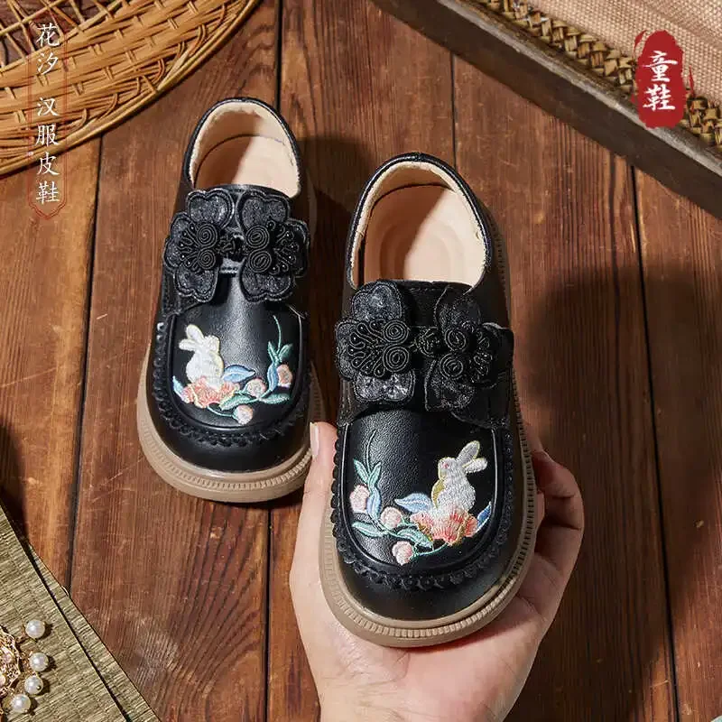 أحذية الأطفال Hanfu المطرزة ، النعل الناعم ، النمط العرقي ، التقليدية ، الصينية ، Hua Xi ، رياض الأطفال ، الفتيات