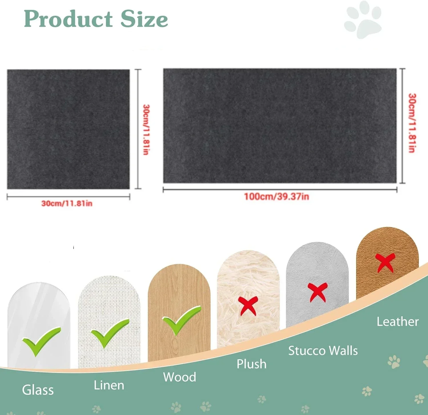 Self Adhesive Cat Scratching Mat Trimmable Carpet Cat Scratcher for Corner Wall Sofa Furniture Protector Indoor Cat Accessories
