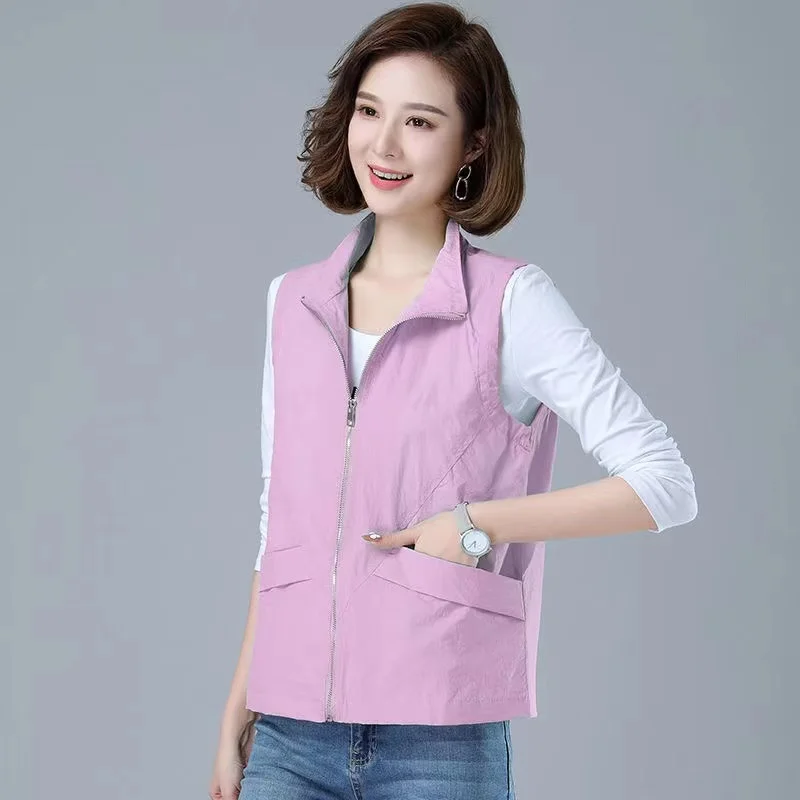 Gilet ort léger et décontracté pour femmes, vêtements de Protection solaire, tissu en Nylon pour les déplacements, pour personnes d'âge moyen et ly Faion