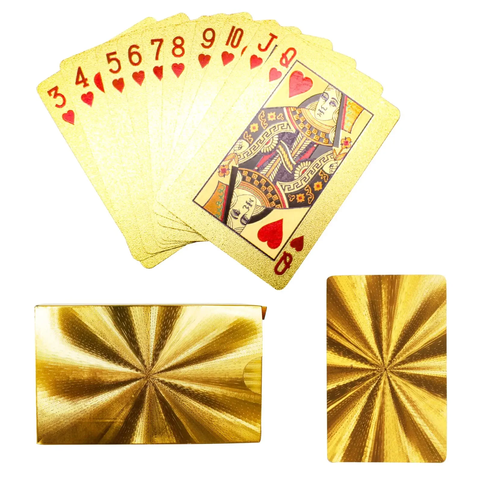 24K Gold Playing Cards Plastic Poker Games Deck Quality Set Waterproof Board Game Magic Poker Box packed Party Family Home Gifts