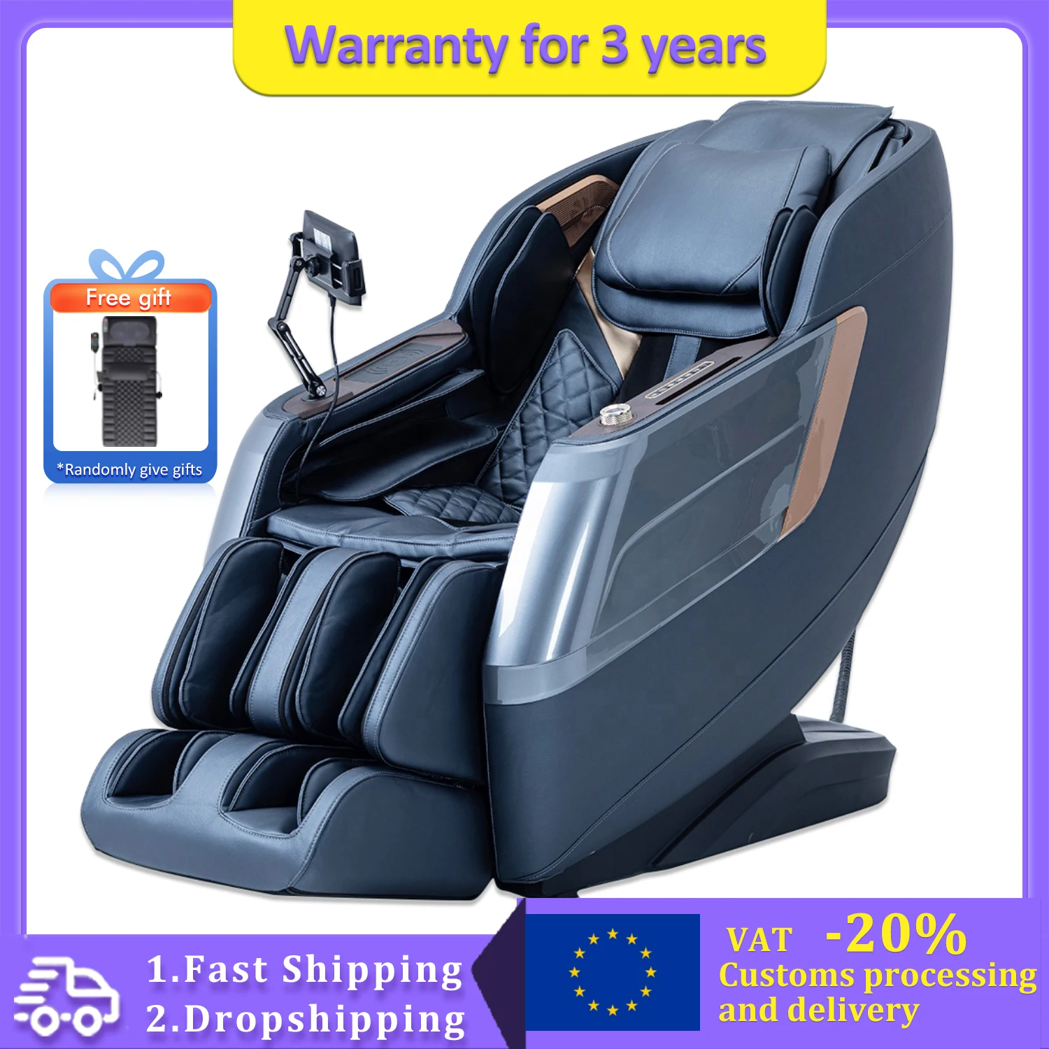 

3 Year Warranty New Best Design massage chair 4d zero gravity Shiatsu Thai stretching Knead heating full body massage chairs