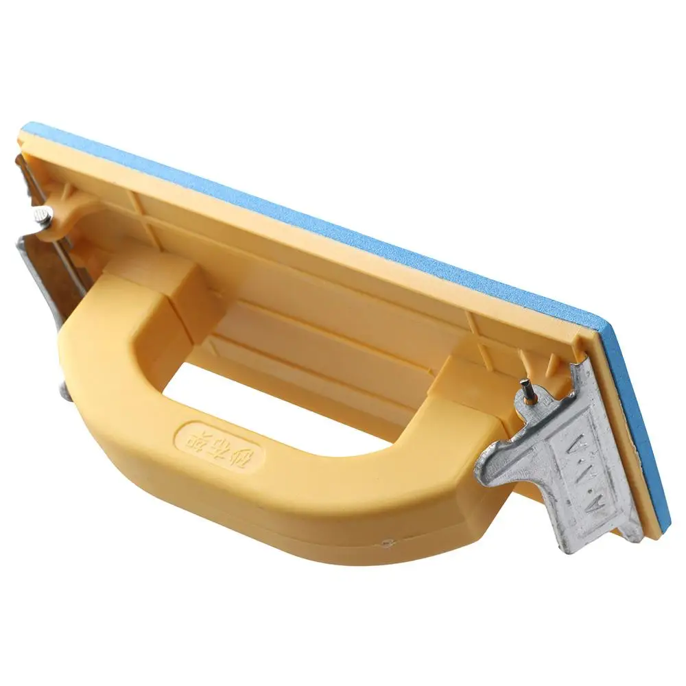 ABS Wall Polishing Convenient Tools Hand Sander Polishing Yellow with Handle Sandpaper Splint Sandpaper Rack Home for Wall Metal