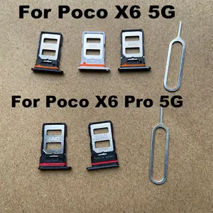Bilashmart Xiaomi Poco X6 PRO 5G Sim Card Tray Slot Holder Socket Adapter Connector Repair Parts Replacement