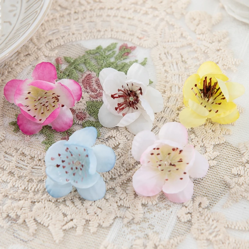 

50/100PCS Small Peach Blossom Artificial Flower Home Bedroom Table Decor Wedding Multiple Bridal Accessory Artistic Wall Wreaths