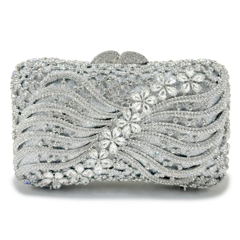 Boutique Women Crystal Clutch Evening Bags Wedding Party Rhinestones Handbags Ladies Gala Dinner Gold Purses