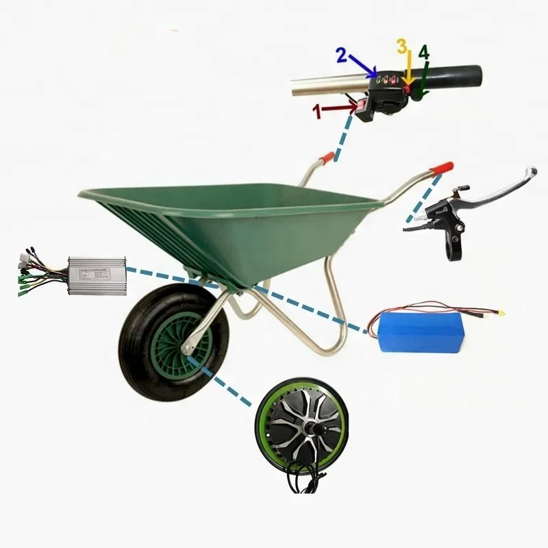 

Electric Wheelbarrow Conversion Kit 36V 500W /800W 10 Inch Wheelbarrow Hub Motor