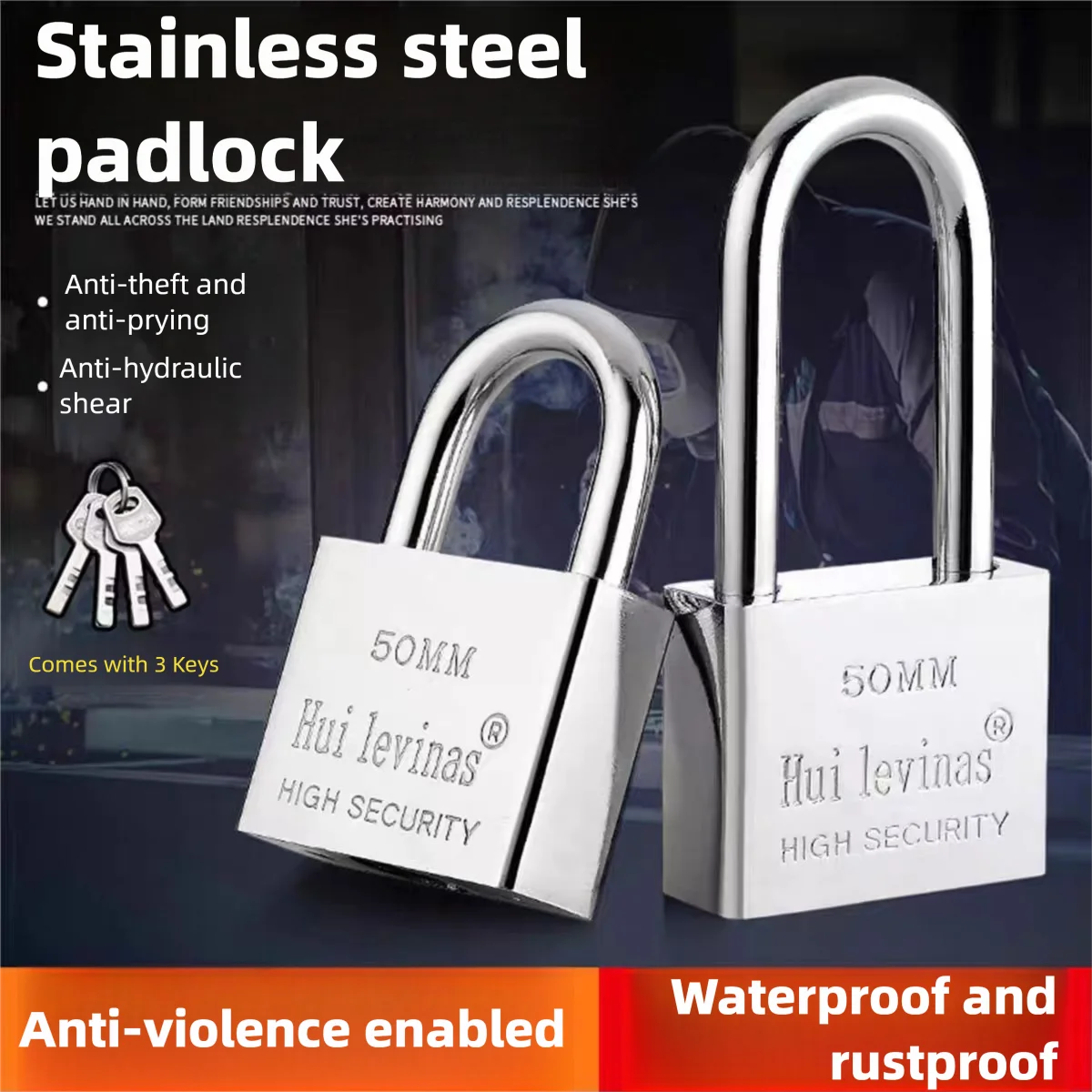 Candado para el hogar, cerradura para dormitorio al aire libre, resistente al agua, a prueba de herrumbre, antirrobo y antipicazón, cerradura para puerta abierta