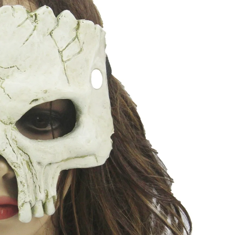 ตลกครึ่งหน้าหน้ากากฮาโลวีน PU Foaming Party Props ฮาโลวีน Skull Mask คอสเพลย์อุปกรณ์โครงกระดูกหน้ากากผู้หญิง