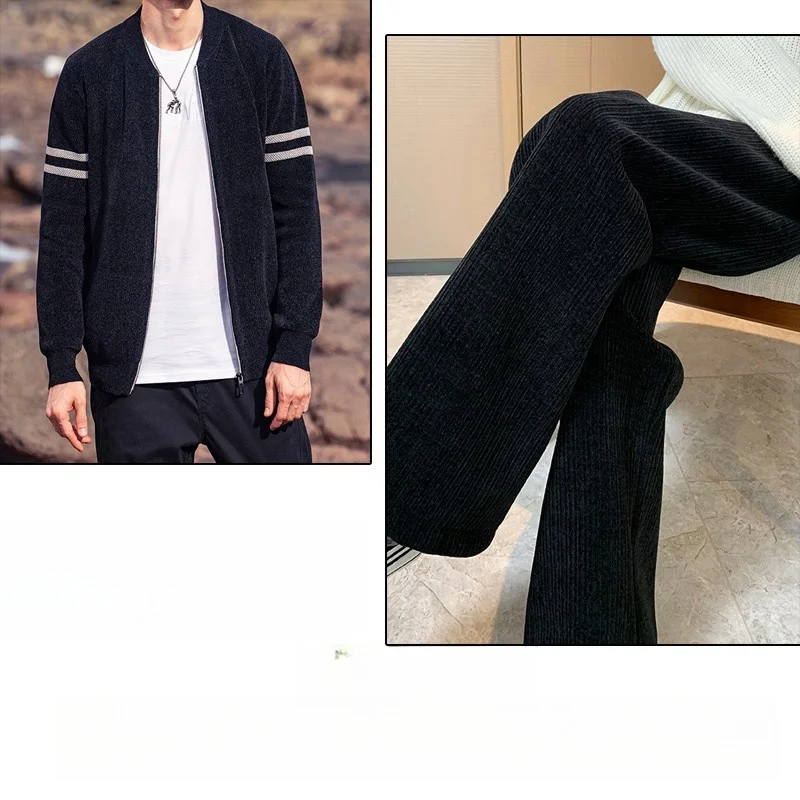 Chenille Cloth Autumn and Winter Thickening Woolen Coat Pure Black Solid Color Cashmere Clothing Fabric