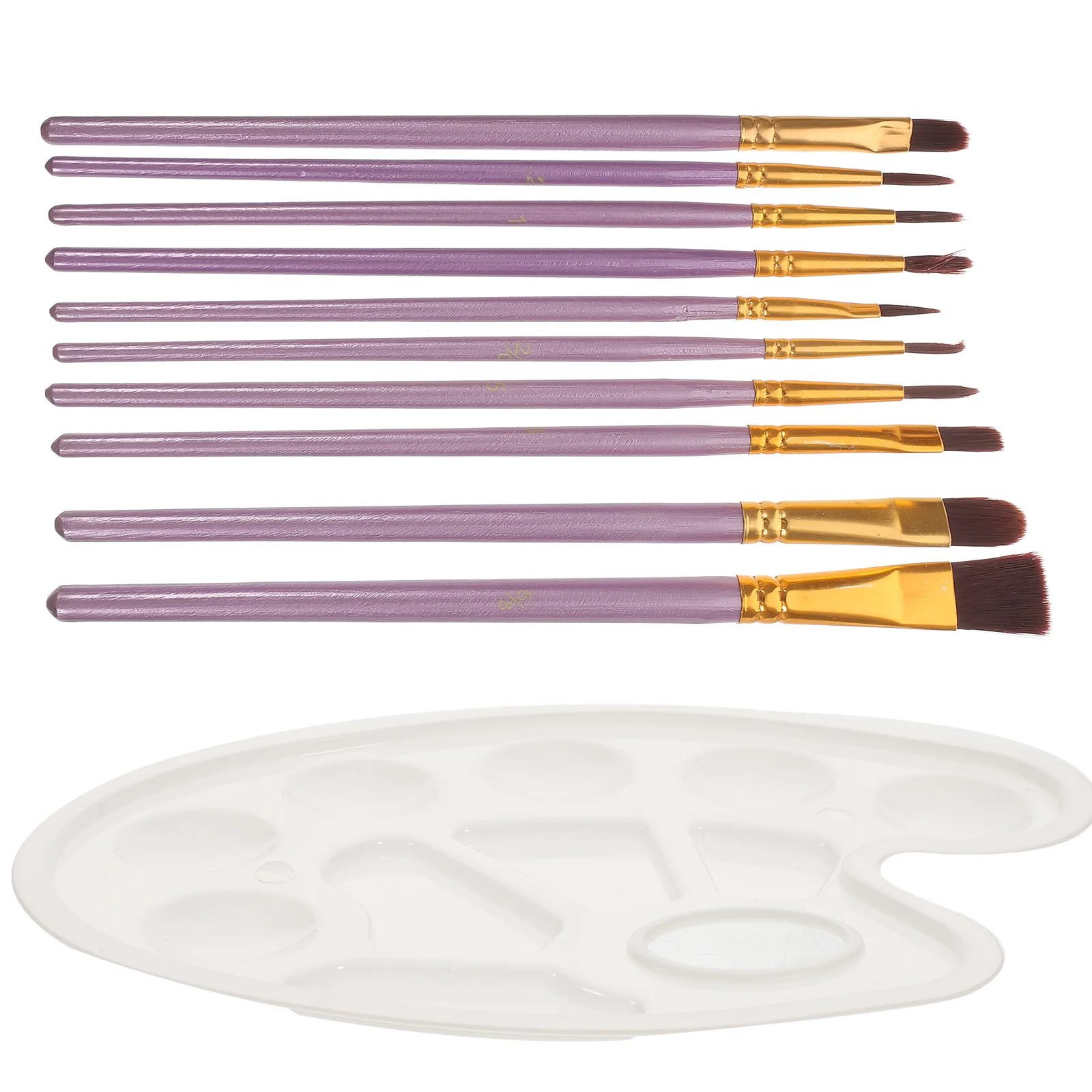 

1Set Painting Brush Set with Mixing Plate Portable Watercolor Brush Kit for Art Drawing Supplies School Projects Stencil