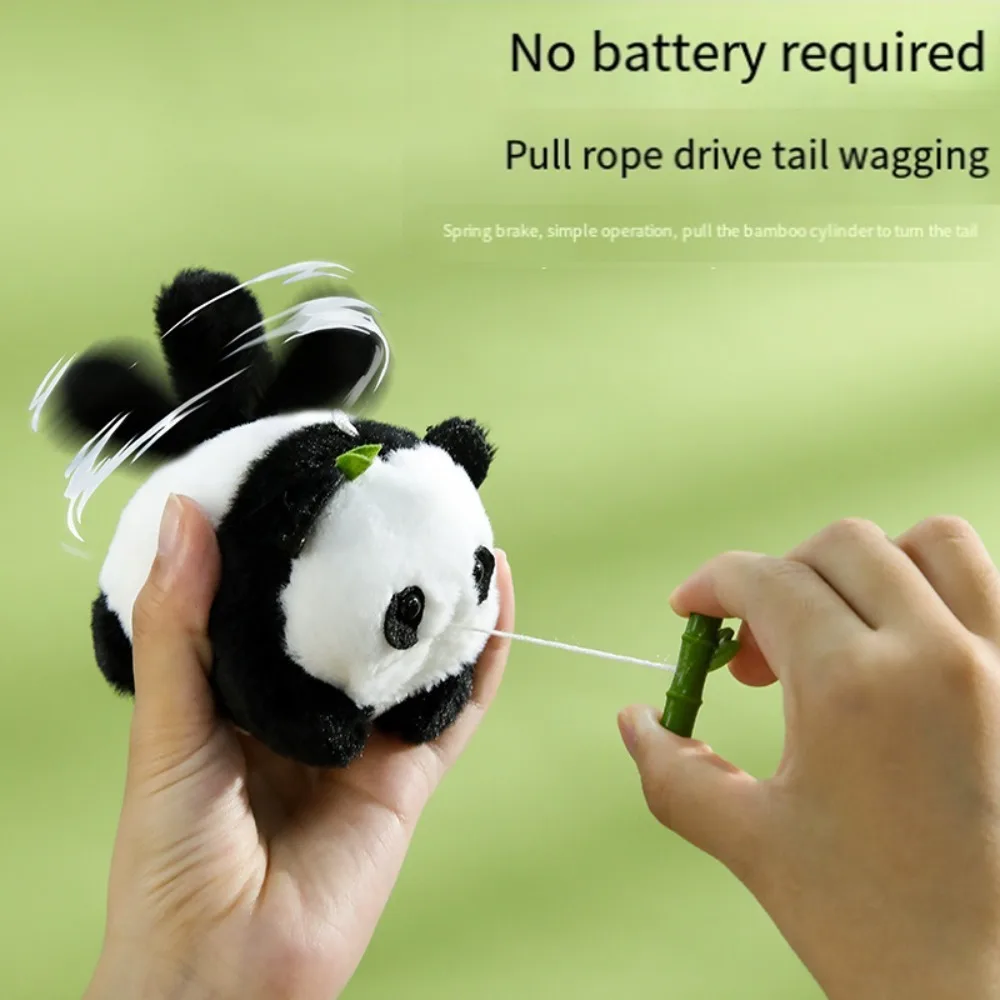 

Wagging Tail Wag Its Tail Toy Plush Doll Animal Toy Cartoon Pulling Rope Panda Doll Stuffed Animal Panda Tail Wagging Panda Doll