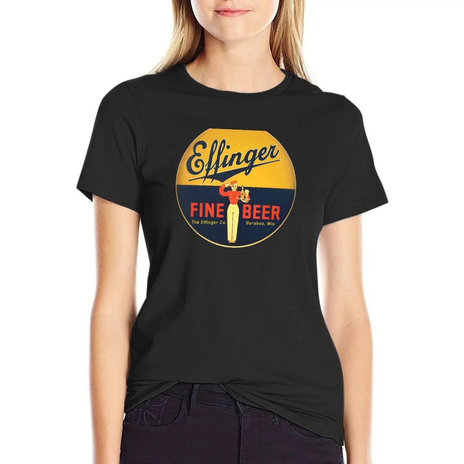 Effinger Brewing Company, Baraboo, Wis T-Shirt animal prinfor sports fans summer tops quick drying Women's tops