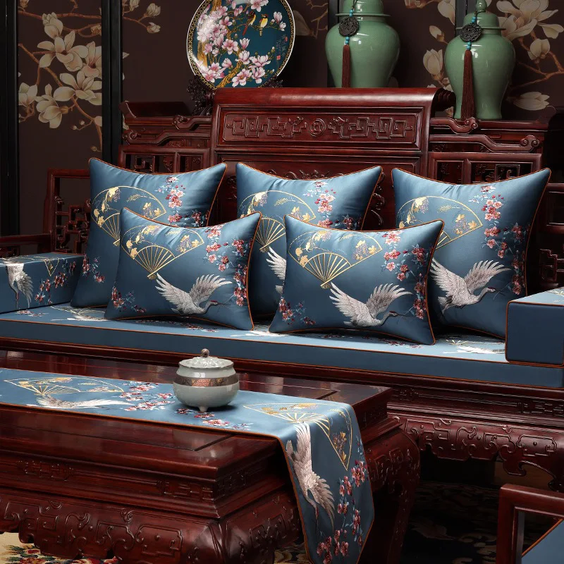 35x50/45/40x60/50cm dźwig haftowana poszewka na poduszkę dekoracyjna sofa satynowa poszewka na poduszkę lędźwiową