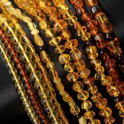 Gradient Natural Stone Amber Beads Genuine Irregular Baltic Ambers Loose DIY Beads for Jewelry Making DIY Bracelet Necklace