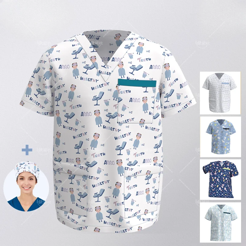 

Hospital Staff Medical Nursing Uniforms Clothing Scrub Tops for Male Female Dental Clinic Supplies Nurse Uniforms Shirt