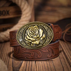 A casual, individual and retro belt, Western-style clothing accessory, metal buckle, PU belt, suitable for both men and women